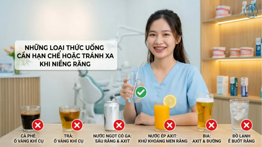 niềng răng có uống bia được không
