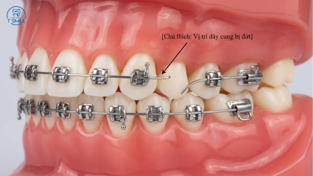 đứt dây cung niềng răng