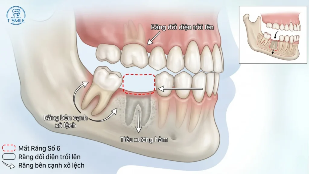 mất răng số 6 có niềng được không