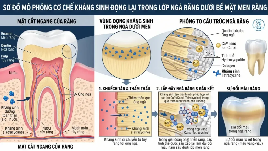 răng nhiễm kháng sinh